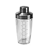 Cole & Mason Cambourne Dressingshaker mit Rezepten, 300ml, Acrylhälter mit Skalierung Für Salatdressings/Saucen, Acryl/Edelstahl