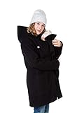 Viva la Mama - 3in1 Wintermantel Babytragen Tragejacke Winter Umstandsmantel warm - VALENTIN - schwarz - S