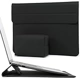 HYZUO 13 Zoll Laptop Hülle Laptophülle mit Standfunktion für MacBook Air 13 M3/M2/M1 A3113 A2681 2024-2018, MacBook Pro 13 M2/M1 A2686 2024-2016, Surface Pro 10/9/8/X, mit Kleine Tasche, Schwarz