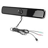 CHICIRIS Desktop-Computerlautsprecher, Immersiver 3D-Sound-Lautsprecher, USB für PC, für Musik und Gaming, ABS, Schwarz, 1 Packung