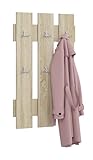 KUBUTKU Wandgarderobe Garderobenpaneel mit 6 Haken für Flur 100x60 cm (Sonoma)