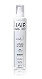 HAIR DOCTOR Styling Mousse strong Professioneller Schaumfestiger Haarfestiger Föhnschaum pflegend mit Argan Öl für mehr Volumen frisch