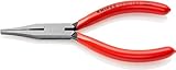 Knipex Flachzange mit Schneide (Feinmechanikerzange) mit Kunststoff überzogen 140 mm 23 01 140