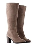 Jilsen Weitschaftstiefel Nina Suede | XL Schaftweite 48 | Taupe | Absatz 8 | Größe 40 | Weiter Schaft