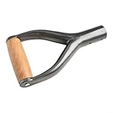 Pumixiy Ersatz-Griff für Gartengeräte aus Eisen – Y-förmiger Spatenstiel mit bequemem Holzgriff, tragbar für Schnee, Garten, Strandschaufeln, langlebiges Eisen und Silber
