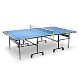 JOOLA 11134 Tischtennisplatte Outdoor Rally-Profi Tischtennistisch 6 MM Aluminium-Verbundoberfläche Wetterfest-Klappbares Untergestell-Schneller Aufbau, Blau, 274 x 152,5 x 76 cm