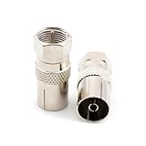 Koaxialkabel-Adapter Typ F Stecker auf TV-Buchse | Kabelanschluss für TV, HF-Antennensteckdose, Umwandlung von Kabel-TV-Antenne für bessere Signalübertragung in Dom-Anwendungen