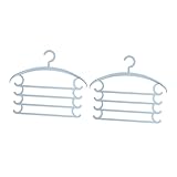 TOYANDONA 2 Stück Multifunktionale Mehrschicht hosenbügel aus Kunststoff Rutschfestes Platzsparendes Kleider Schalaufbewahrungssystem in Himmelblau Ergonomisch Knitterfrei Drehbare Haken