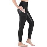 Reithosen Vollbesatz Reithose aus Silikon Anti-Pilling Reitstrumpfhose Damen Reitbekleidung FüR Reitsport(Black,L)