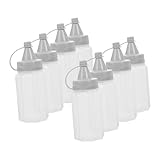 TOYZFRIENDY 8 Stück Teiliges Squeeze flaschen Kunststoff Auslaufsichere Quetschflaschen für Sauce Ketchup Honig Öl Transparente Dosierflaschen mit Messskala Vielseitig für Marinaden und
