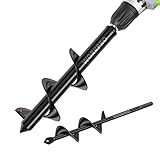 WORKPRO Gartenbohrer Erdbohrer für Bohrmaschine Garten Schnecken Spiralbohrer Schnurlos Handbohrer Grabungswerkzeug zum Pflanzen und Bohren(8 x 30 cm & 4 x 22 cm) 2 Stück