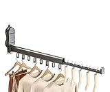 AISIR Wäscheständer Wandmontage mit Saugnapf, Wäschetrockner Wandtrockner 90° Faltbarer/Tragbar/Klein/Ausziehbar, Aluminium Kleiderbügel Platzsparender für Balkon, Wäsche, Badezimmer - Grau