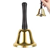Glocke,Nikolausglocke,Handglocke,Glöckchen,Glocken,Hand Tischglocke,Glocke Klingel,Weihnachtsglocke Gold,Rezeptionsklingel (Gold)