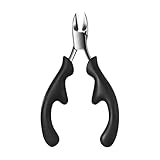 Nagelzange Gerade Klinge für Eingewachsene Fußnägel und Fingernäge, Edelstahl und Scharfe Spitze Eckenzange Fußpflege, Nagelschere für Starke Fußnägel (Schwarz)