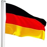 BRUBAKER Aluminium Fahnenmast inklusive Deutschlandflagge - Flaggenmast 4 m mit Erdhülse für Garten und Camping + Deutschland Flagge 150 x 90 cm