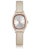 CIVO Damenuhr Khaki Lederarmband Armbanduhr Damen: Klein Wasserticht Analog Frauen Uhren Schmal Elegant Quarz Roségold Oval Gehäuse Uhr Damen