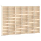 vidaXL Sammlervitrine aus Holz mit 60 Fächern, Hängevitrine für Wohnzimmer Esszimmer Schlafzimmer, Wandregal Hängeregal Vitrine Deko