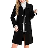 Generisch trenchcoat damen grün Mantel Wintermantel Winter Elegant Wollmantel Casual Trenchcoat Reverskragen Mittellanger Erbsenmantel Einfarbig Damenmantel Wollmischung mantel damen