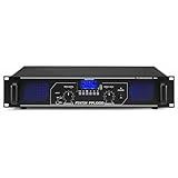 Fenton FPL1000 PA Verstärker 1000 Watt, 3 Kanal Endstufe, Digitalverstärker mit Bluetooth, AUX, USB, MP3-Player, Mehrkanal Leistungsverstärker, Amplifier, Schwarz