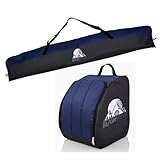 Rawstyle Skitasche Ski-Schuh-Tasche Set, SKI-Tasche, 160cm oder 180cm, wasserdicht, Ski Bag, Ski Cover, Wintersport, Kombi (schwarz-blau, Set 180cm)