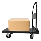 Transportwagen Klappbar, Transportroller Set Plattformwagen Sackkarre mit Anti-Rutsch-Beschichtung, Tragfähigkeit 400kg, MöBeltransportwagen für Hause Büro Lager Garage