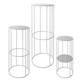 INNA-Glas Blumengestell VAHDINA, 3 Stück, grau, 21x45cm, 24x57cm, 28x70cm - Pflanzenständer metall