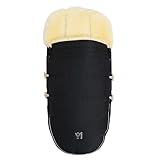 Kaiser 6544525 Lammfell Fußsack 'LOVE THE NATURE', Farbe: black