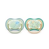 Philips AVENT ultra air Nighttime Schnuller – 2er Pack, BPA-freier, atmungsaktiver, im Dunkeln leuchtender Schnuller für Babys von 0-6 Monaten, inklusive Transport- und Sterilisationsbox