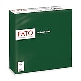 Fato, Einweg-Papierservietten, Ideal für informelle Mittagessen und Buffets, Packung mit 50 Servietten, Größe 33x33, 4-fach gefaltet, 2-lagig, Waldgrün, 100% reines Zellulosepapier, FSC-zertifiziert