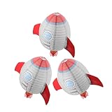 SHINEOFI 3 Stück Raketen Papierlaternen Hängend Farbige Weltraum Deko für Kinderzimmer und Party Leicht Montierbare Sonnensystem Dekoration