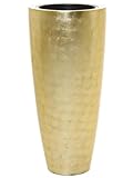 VIVANNO Pflanzkübel Pflanzgefäß Blumenkübel Fiberglas City Gold Hochglanz - 80x37