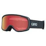 Giro Cruz Skibrille - Snowboardbrille für Herren, Damen und Jugend - Dark Shark Streaker Strap mit Amber Scarlet Lens