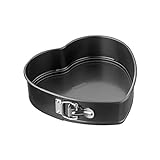 Original Kaiser Classic Springform- Herzbackform 25 x 26 x 7 cm, Herz-Springform antihaftbeschichtet, Kuchenform Herz auslaufsicher, gleichmäßige Bräunung, Backform Herz, Schwarz