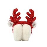 YUNHOME Ohrenwärmer Ohrenschützer Ohrwärmer Ear Cover Winterwärme Plus Samt-Ohrenschützer Weihnachten Glänzendes Seidengeweih Süße Studentenprinzessin Windplüsch-Ohrenschützer-Rot Und Weiß