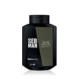SEB MAN THE BOSS – verdichtendes Volumenshampoo für mehr Fülle – kräftigendes Shampoo mit Guarana-Extrakt und anregendem Duft von Bergamotte und rosa Pfeffer – 250 ml