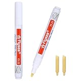 2 Stück Fugenstift Weiß,Grout Pen,Fugenstift Bad Wasserfest,Fugenweißstift,Fugenweiß Bad Wasserfest,Fliesenstift,Schnelltrocknend,Wasserdicht,mit 2 Ersatzspitzen (Weiß)