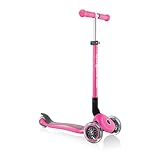 Globber Primo Foldable – Tretroller Kinder, 120/80 mm, ABEC 5, 3-rädrig, höhenverstellbar, neon pink
