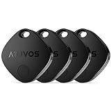 ATUVOS Schlüsselfinder KeyFinder 4 Pack, Smart Bluetooth Tracker Tag Kompatibel mit Apple Wo ist? APP (iOS NUR), Key Finder für Gepäck/Geldbörsen/Taschen/Koffer, IP67 Wasserdicht, Austauschbarer Akku