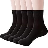 Wamicu 5 Paar Socken Damen Dünne Baumwolle Damensocken Schwarz Crew Sportsocken Atmungsaktive, EU-Größe 39-42