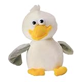 Kögler 75623 - Labertier-Möwe Malwin, ca. 17 cm groß, nachsprechendes Plüschtier mit Wiedergabefunktion, plappert Alles witzig nach und bewegt Sich, batteriebetrieben