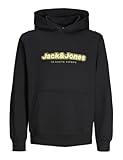JACK&JONES Herren JCOTAMI Sweat Hood Kapuzenpullover, Black, Medium