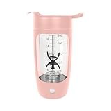 Shaker Flasche 400 ml Auslaufsicher, BPA Frei, Eiweiß Shaker für Supplement Shakes mit Sieb & Skala, Fitness Mixer für cremige Whey Proteinpulver Shakes (Pink)