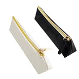 DAJISI 2 Stück Federmappe, Schlamppermäppchen Leder Federmäppchen Aesthetic Reißverschlusstasche Federmäppchen Klein Tragbar Federmäppchen Leder für Das Studentenbüro College