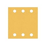 Bosch 10x EXPERT C470 Schleifblatt mit 6 Löchern (für Farbe auf Holz, Hartholz, Ø 115x107 mm, Körnung 120, Professional Zubehör Schwingschleifer)