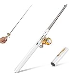 Cyrank Mini Pocket Pen Angelrute, Tasche Faltbare Angelrute Reel Combo Mini Pen Angelrute Kit, Tragbarer Teleskop-angelstift Mit Angelrolle Für Salzwasser, Süßwasser