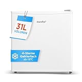 Comfee Freistehend, RCU40WH2(E) Mini Gefrierschrank/31L / 4-Sterne-Gefrierfach/Kompakte Größe/Reversibles Türscharnier/Verstellbare Standfüße / 147kWh/Jahr/Weiß