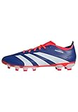 adidas Unisex Predator League Football Boots Multiground Fußballschuhe, Lucid Blue/Cloud White/Solar Red, 44 2/3 EU