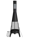 VEVOR Gartenkamin, φ508x1495 mm Terrassenofen, konischer Kamin zum Grillen & Wärmen, Aztekenofen für draußen mit Grillgitter, Kaminmantel & rostfreiem Kamindeckel, für Terrasse, Garten, Hinterhof