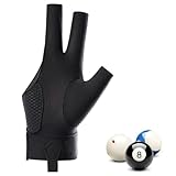 MIRKUZI Billard-Handschuhe, 1 Stück, Billardhandschuh, rechte Hand, Billard-Queue-Handschuh, rutschfester, verstellbarer, schwarz