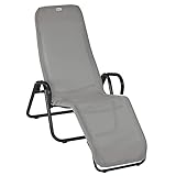 acamp Gartenliege klappbar | Wetterfest beschichtete Liege | Sonnenliege klappbar mit Bezug aus atmungsaktivem Acatex-Gewebe | Kippliege mit hohem Liegekomfort | Liegestuhl in Anthrazit Taupe